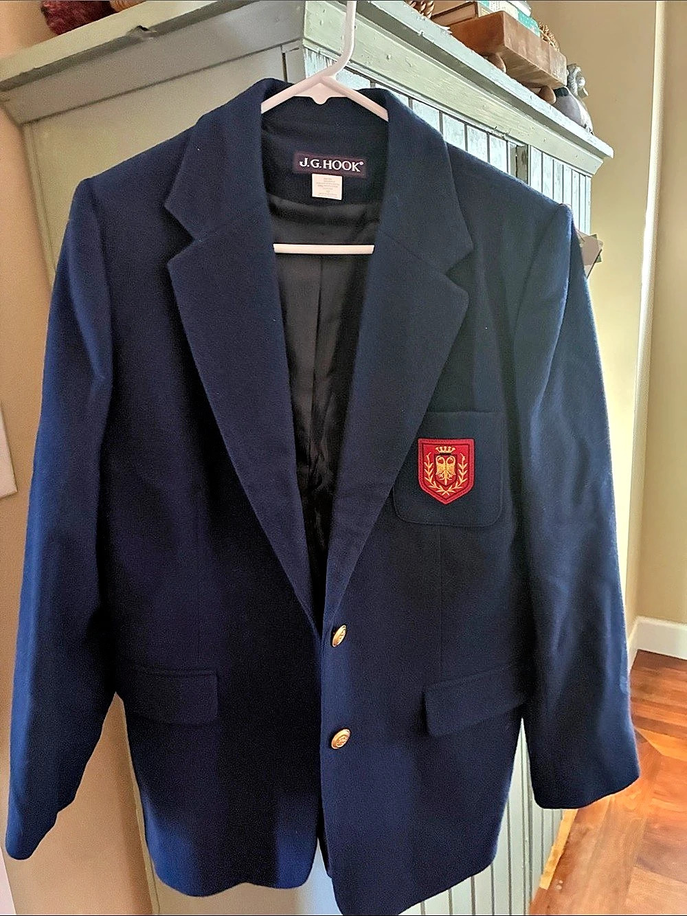 J.G. Hook Vintage Wool Crest Navy Blazer Navy Crest Blazer Size 12